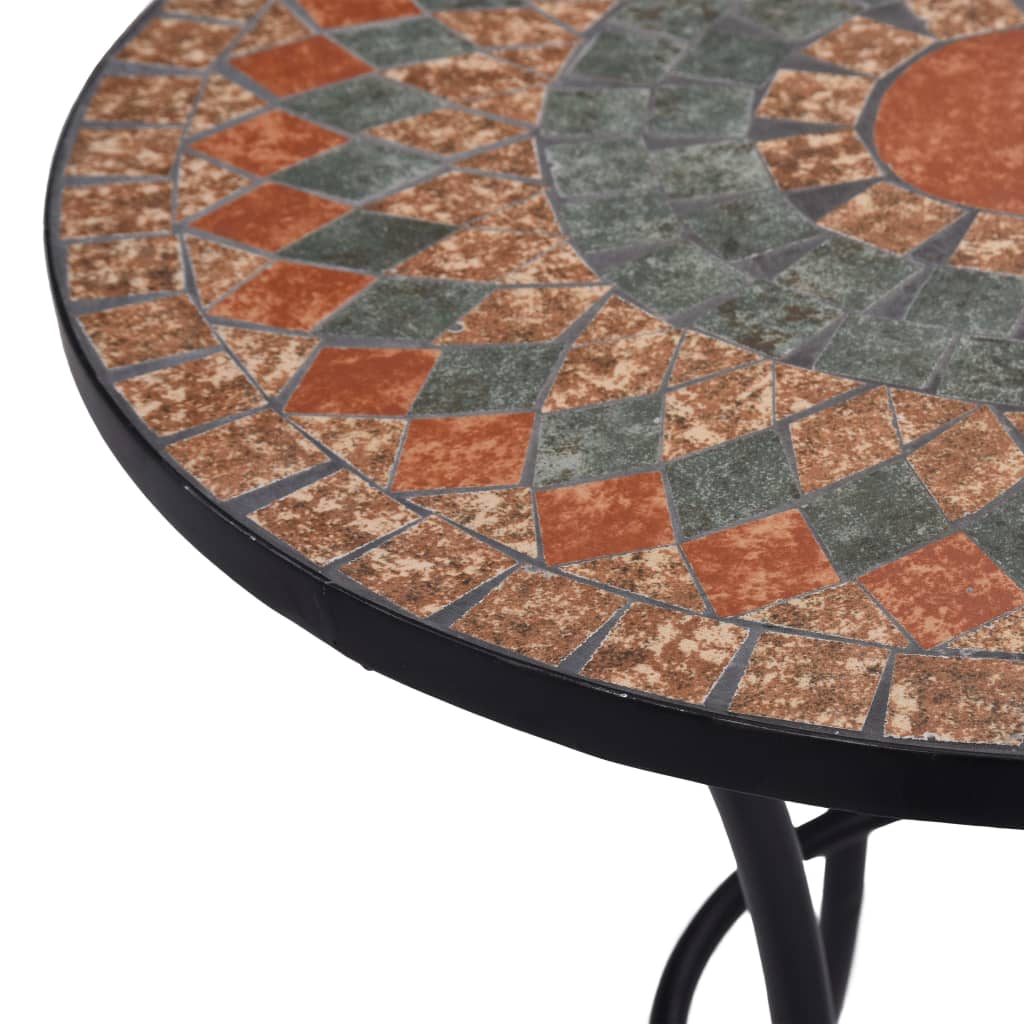 Table de bistro mosaïque Orange/gris 60 cm Céramique vidaXL - 5