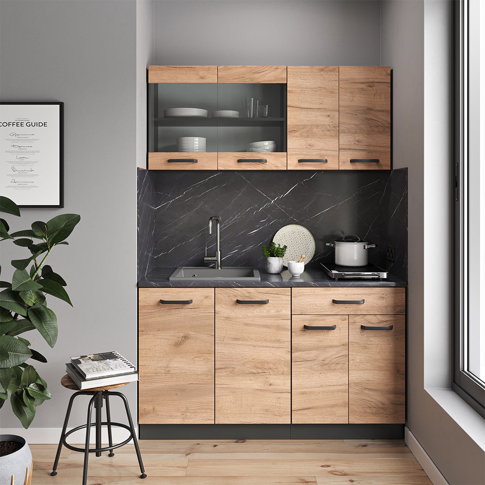 Vicco Cuisine R-Line, Chêne doré/anthracite, 140cm sans PT - 5