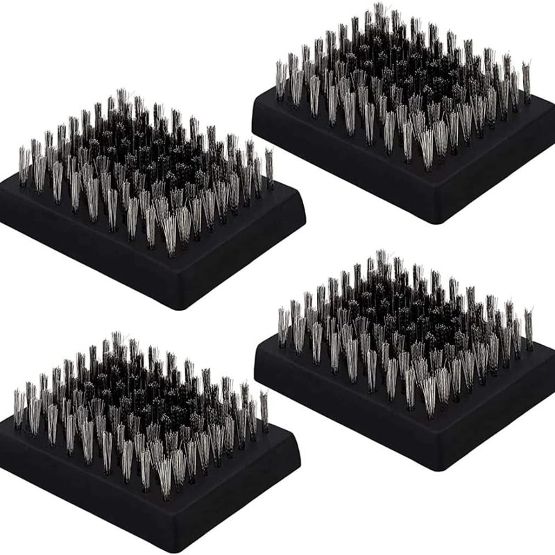 4 głowice szczotkowe do grilla, wymienna głowica szczotkowa do grilla, głowica szczotkowa do czyszczenia grilla z metalowym włosiem, głowica szczotko