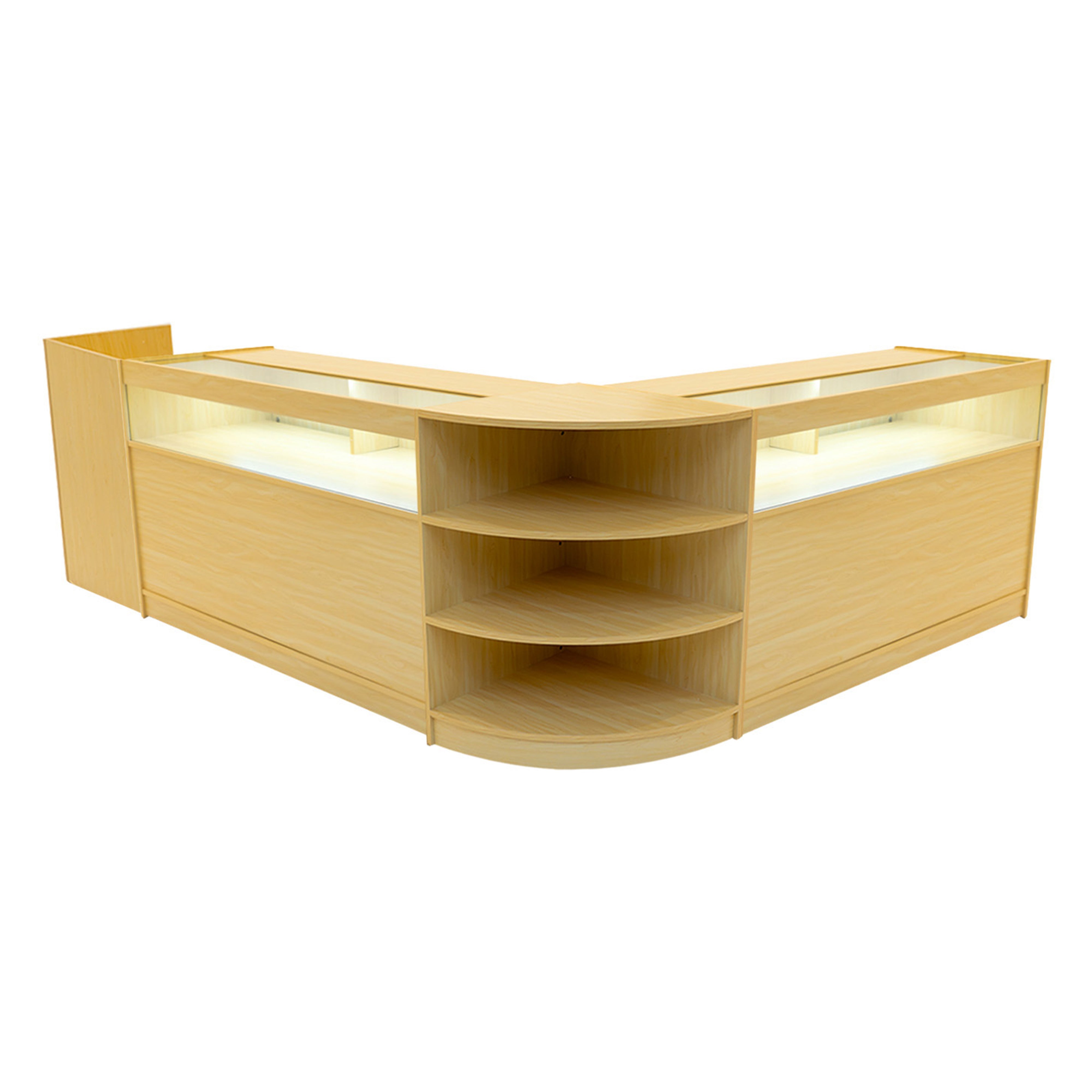 Comptoir de vente 150 cm avec vitrine et tiroir