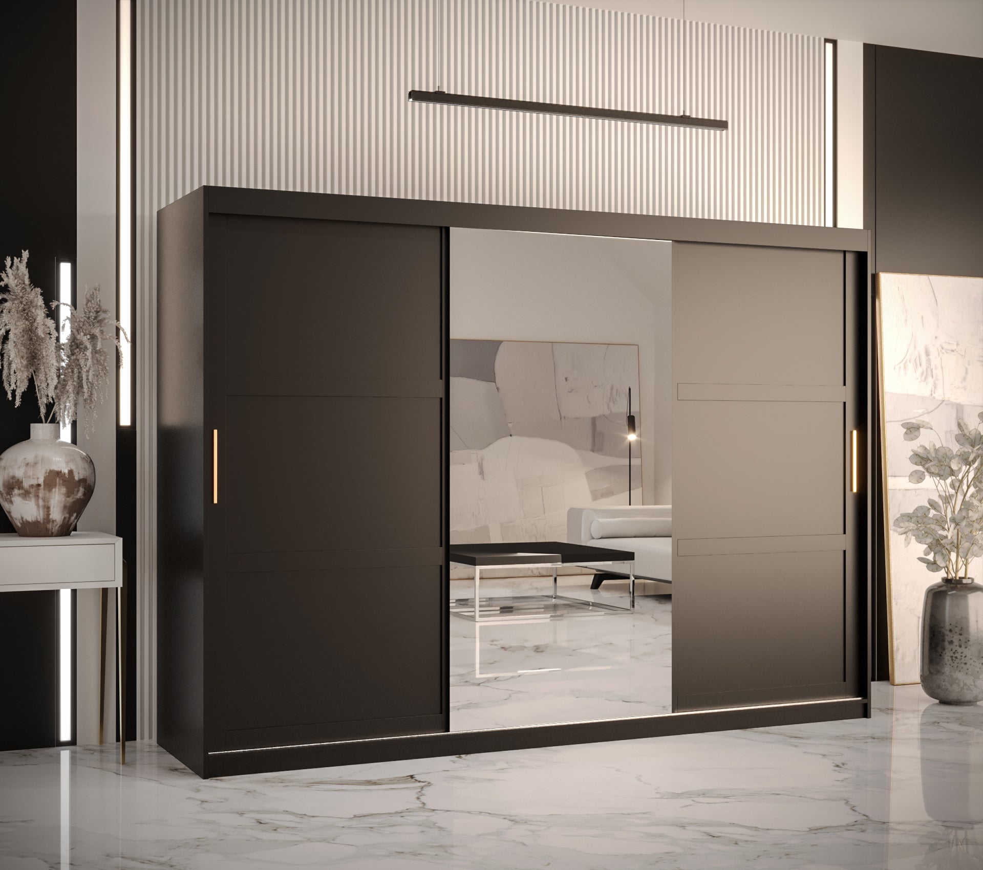 Szafa przesuwna garderoba RAMIRO 2 250 x 62 x 200 cm Czarny - Abiks Meble - 2