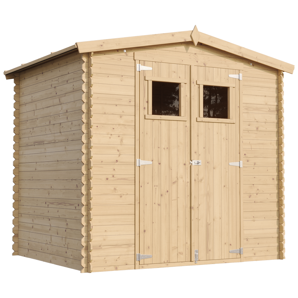 Abri de jardin en bois - Stockage extérieur I236xL226xH218 cm/ 4.33 m2 Petit abri à outils, Local à vélos - Toit imperméable, fenêtres TIMBELA M369 - 4