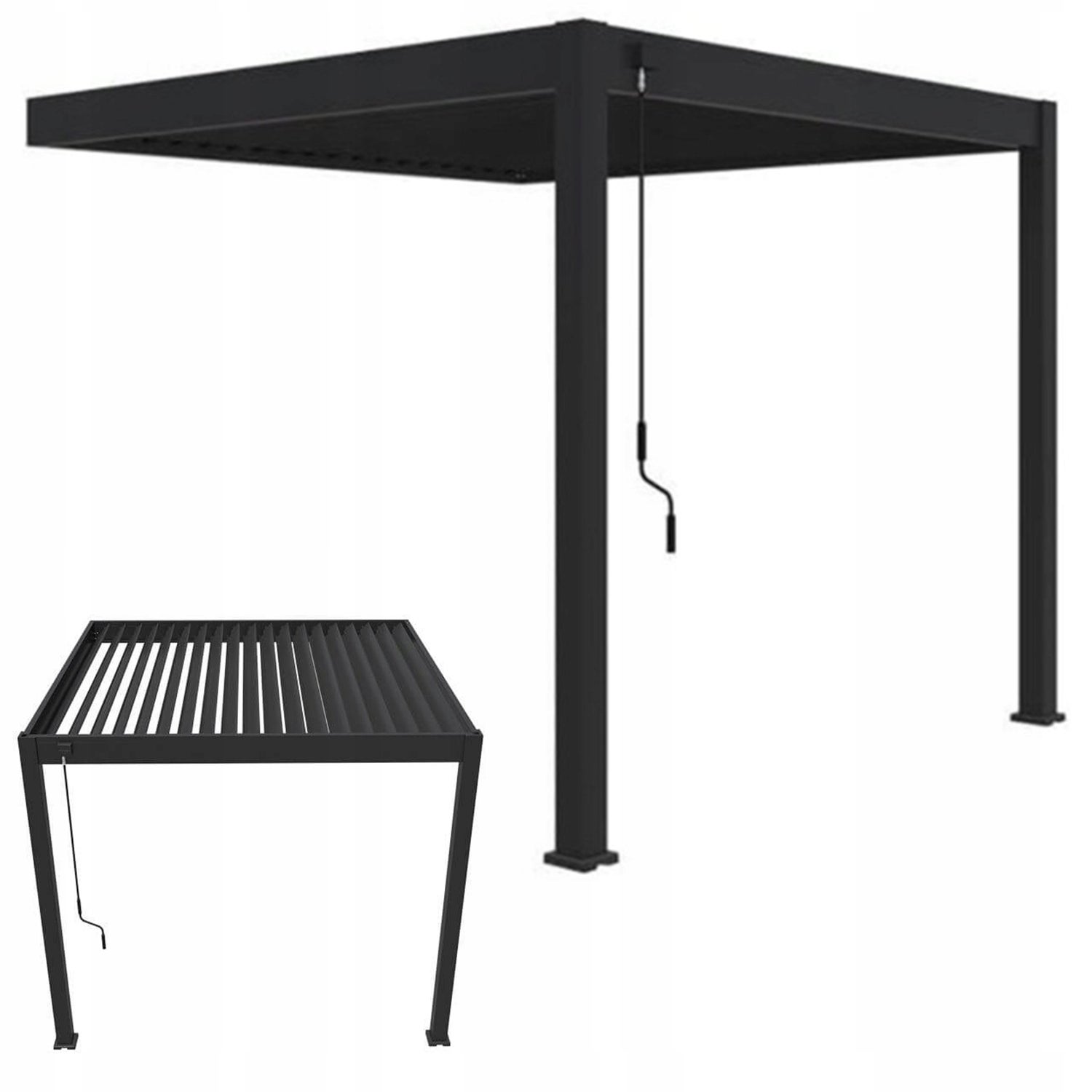 Pergola Ogrodowa Gutroof Przyścienna Na Taras Elegance Wall 3x3 Antracyt Pawilon 1 szt