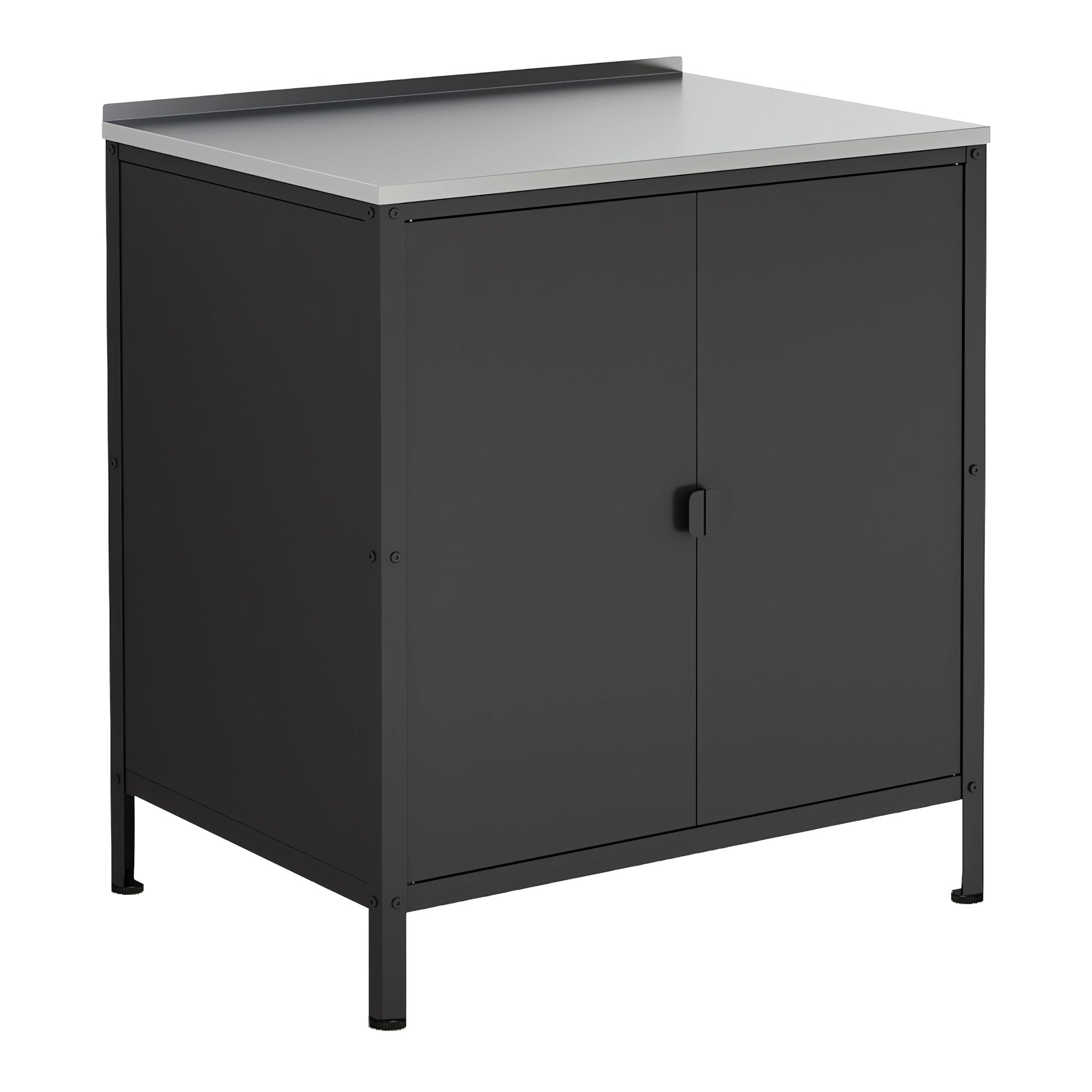 Armoire de jardin Bolognano acier laqué 92 x 80 x 50 cm noir mat casa.pro - 2