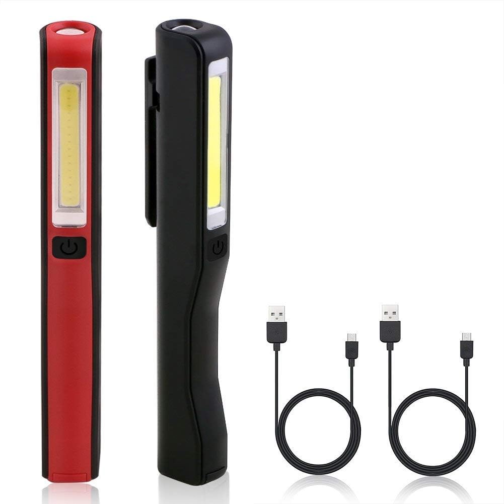 Akumulatorowa lampa robocza LED – 2 szt., 350 lumenów, latarka mechaniczna COB, ultramocna latarka do garażu i na kemping