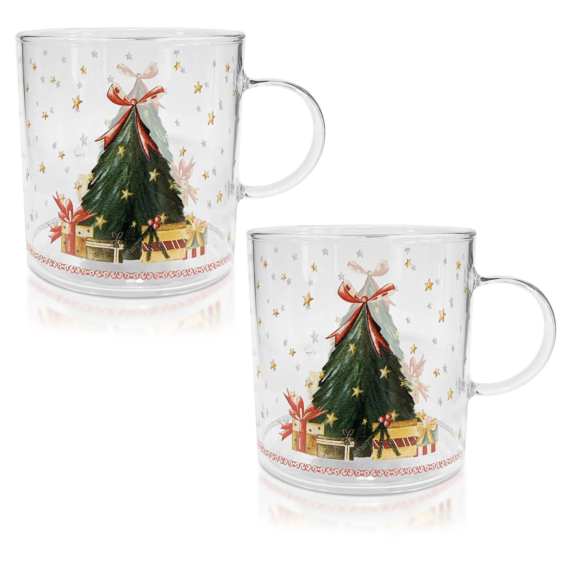 Set 2 tazzine da caffè natalizie in porcellana New Bone collezione