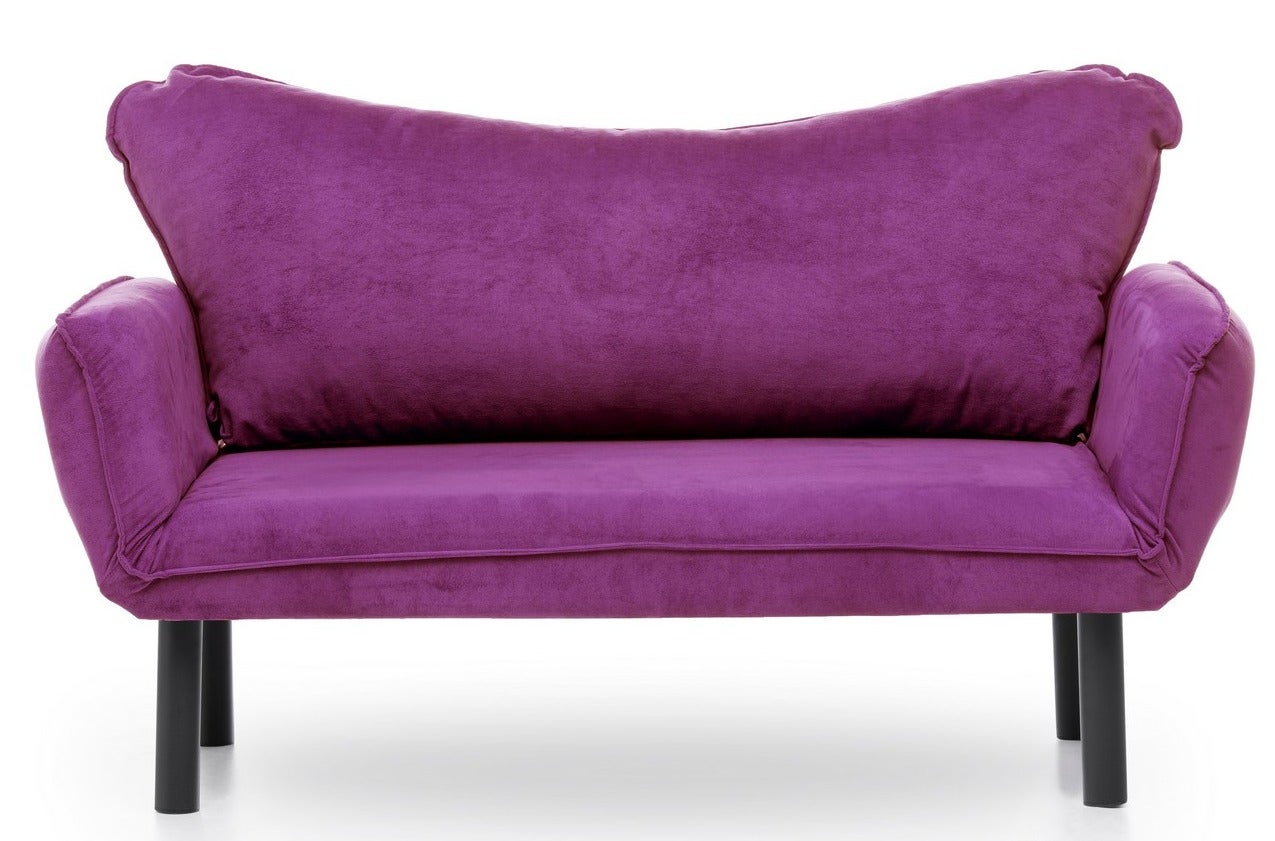 Canapé convertible 2 places SORAYA en tissu - Violet - Maison