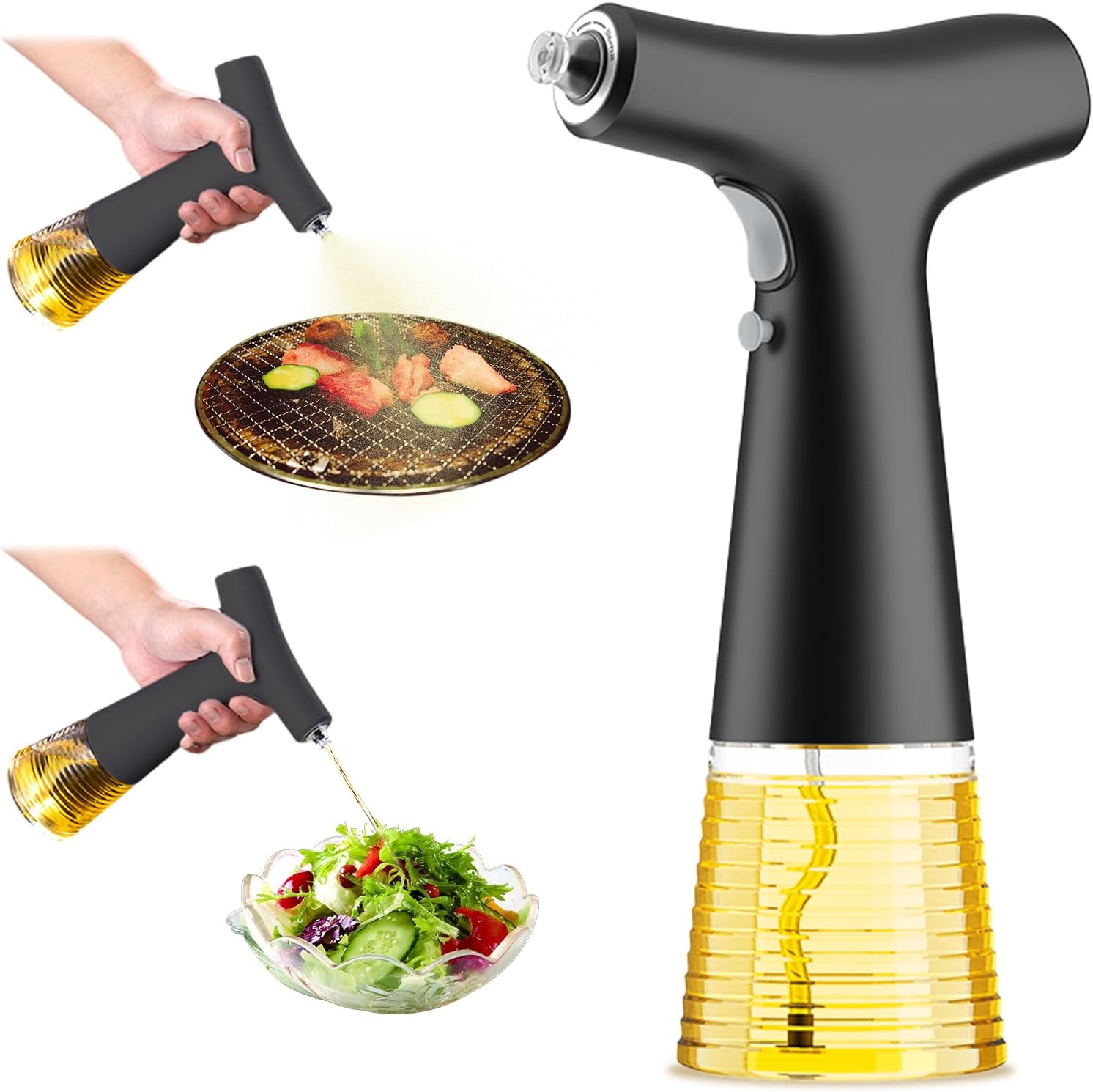 Spruzzatore Olio In Vetro Nebulizzatore Per Cucina - 2 Ugelli, Per Oliva E Avocado - 6