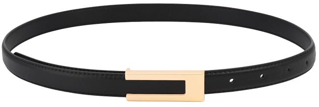 Ceinture Fine En Cuir Femme Avec Boucle Dorée - Ceinture Élégante Réglable