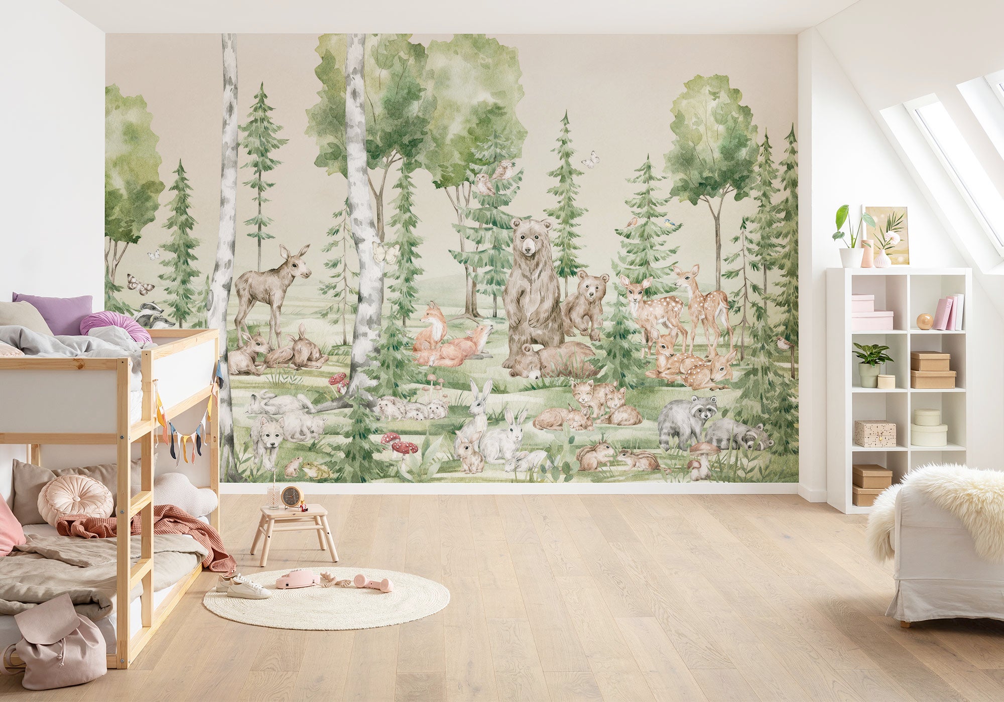 Papel pintado no tejido panorámico de komar - cuddly buddies - talla: 400 x 250 cm