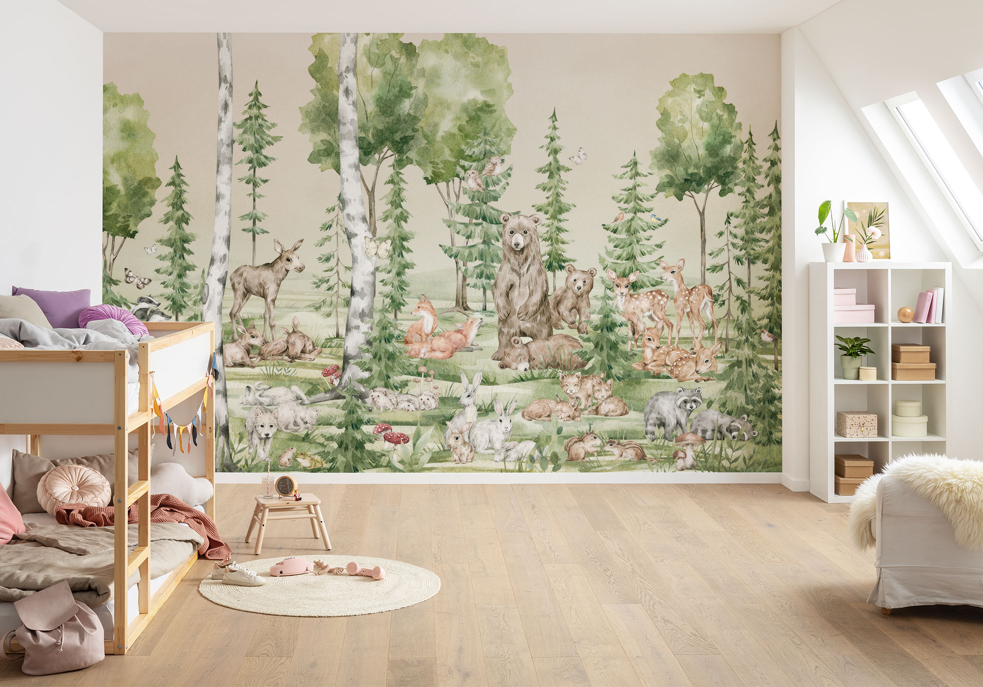 Papel pintado no tejido panorámico de komar - cuddly buddies - talla: 400 x 250 cm