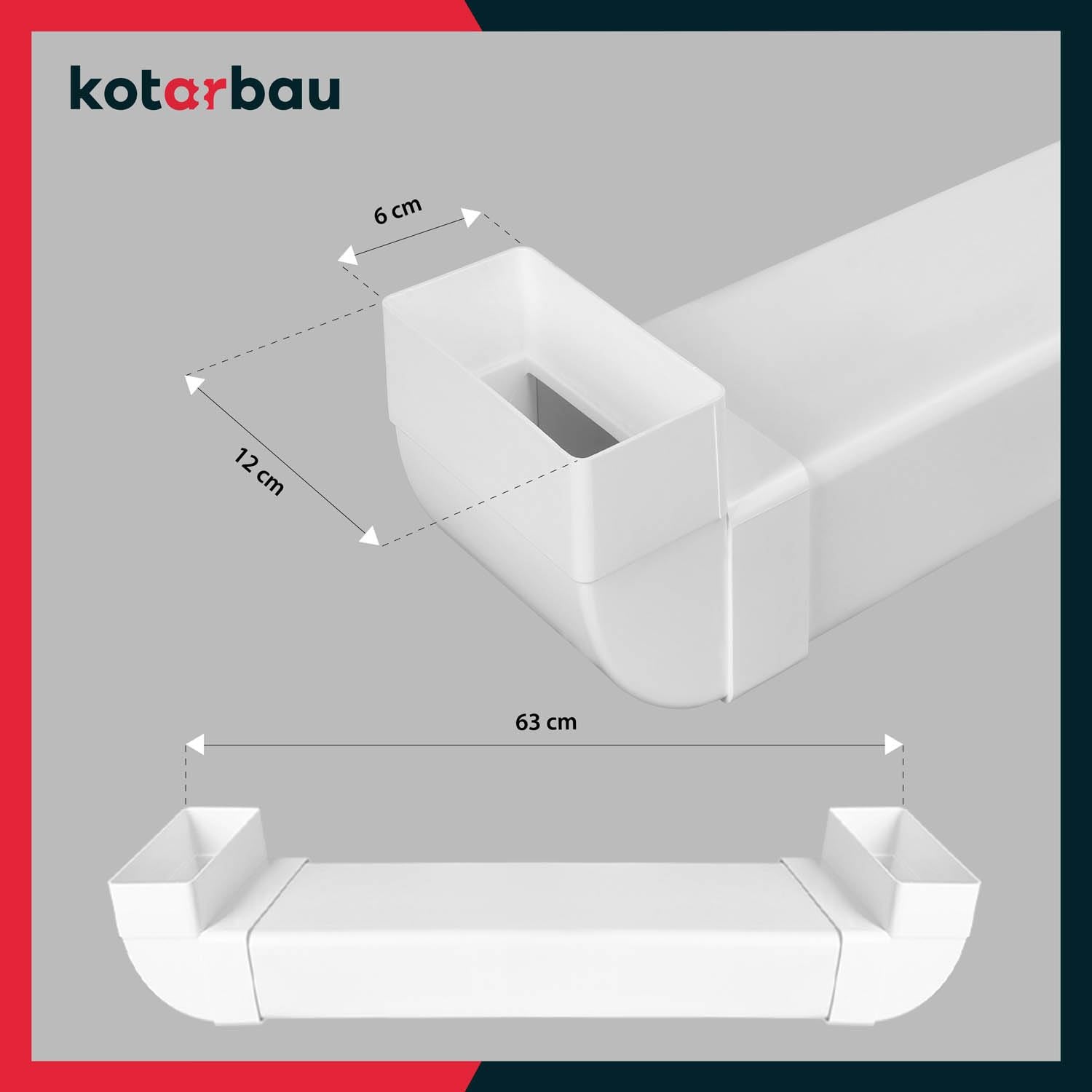 Canal de câbles encastré pour TV 120 x 60 mm L: 63 cm - Plastique passage de câbles invisible - Goulotte Passe Cable - KOTARBAU - 3