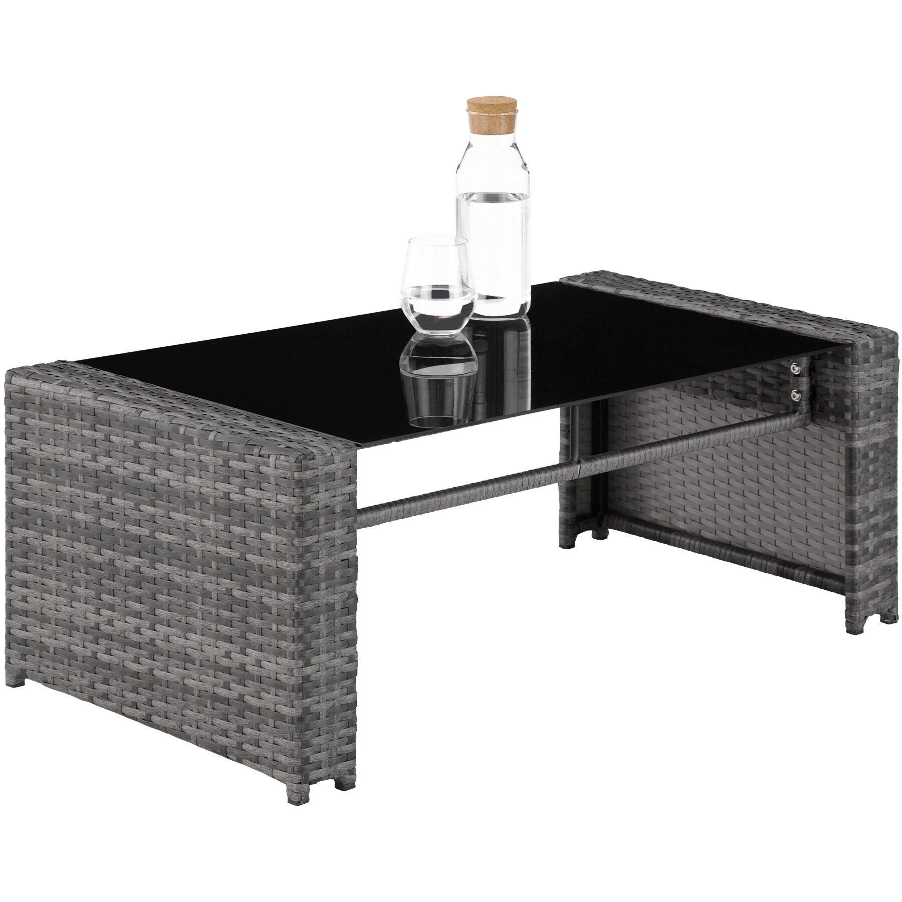 Salon bas de jardin en Acier Gris 4 personnes - 3