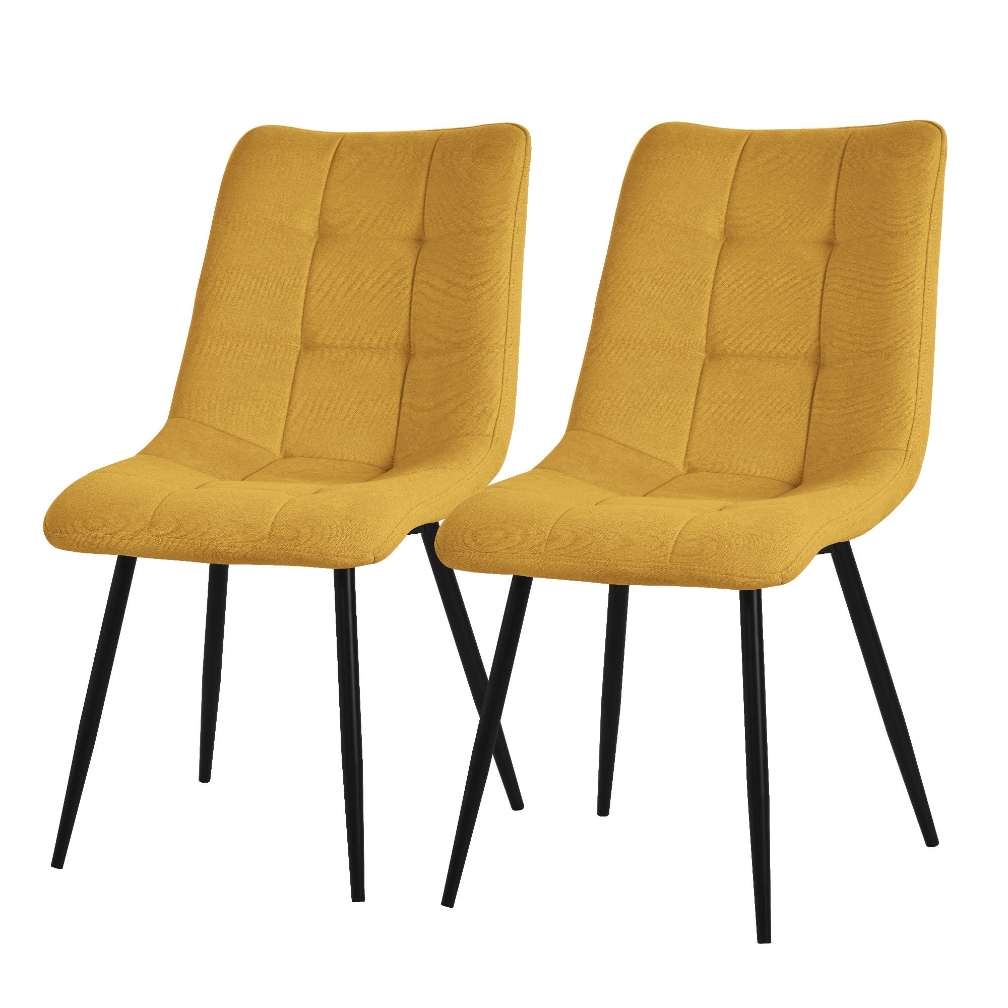Set di 6 sedie per sala da pranzo rivestite in poltrone di velluto color senape Set di 6 sedie per sala da pranzo rivestite in poltrone di velluto color senape
