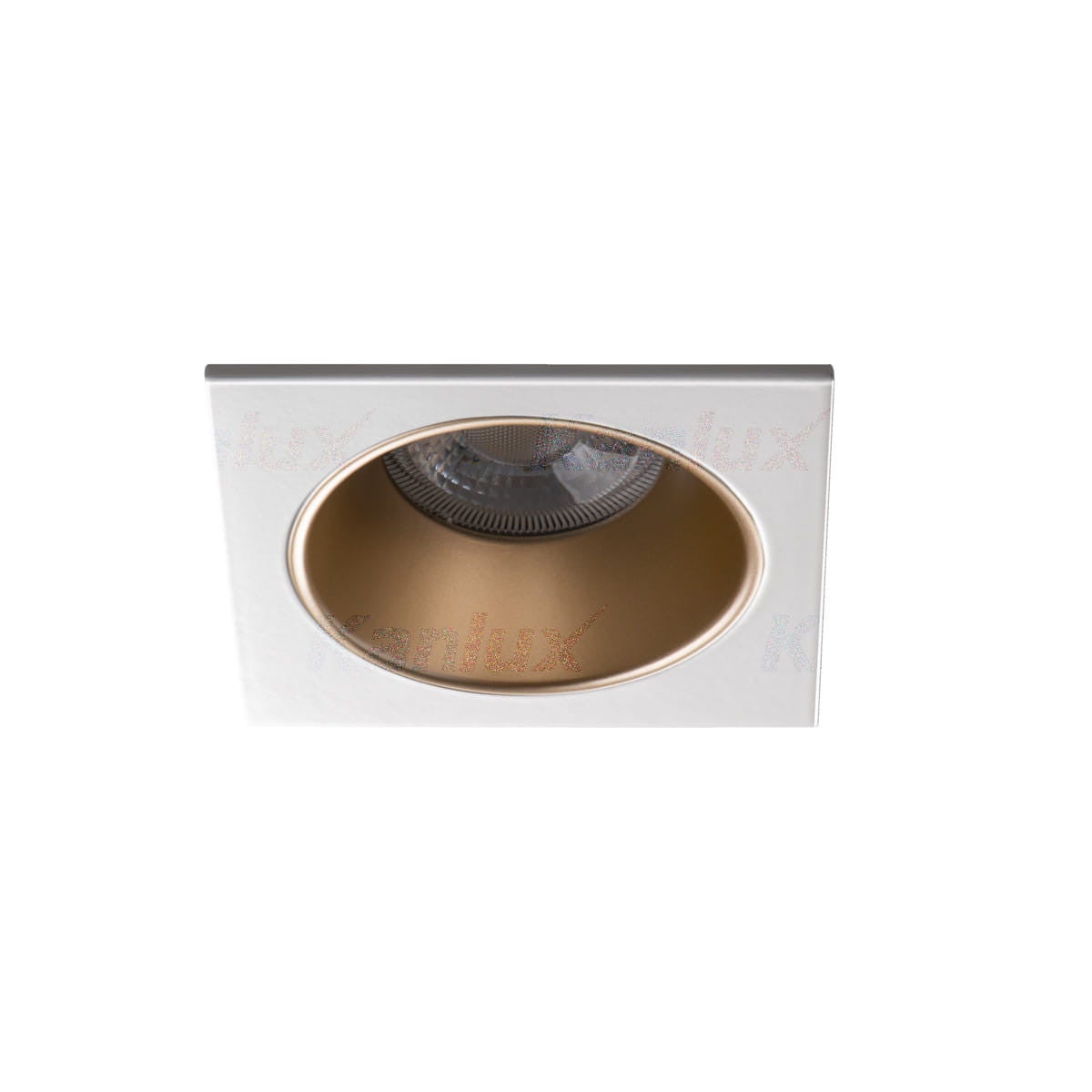 Oprawa sufitowa wpuszczana Glozo biało-złota 1xGX5.3 / GU10x10W kwadratowa IP20 wym: 8,8 x 8,8 cm aluminium Kanlux