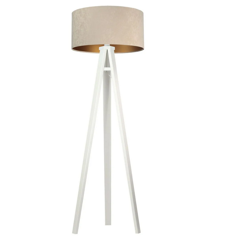 Lampa stojąca HOME 50 beżowa/złota/biała
