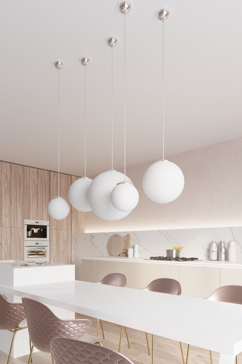 Suspension Acier Blanc/Chromé E27 1 Ugo 30 - 4