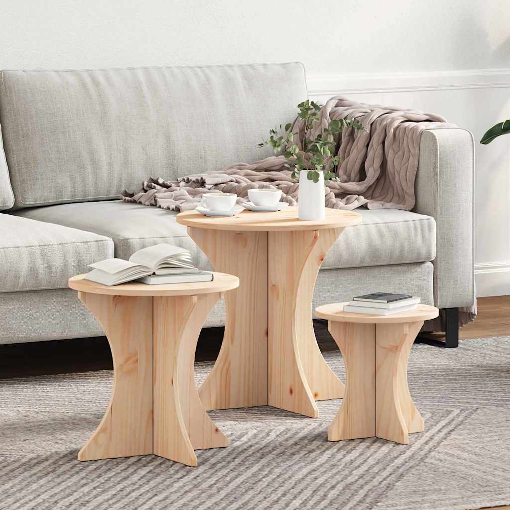 Stolik kawowy 3 pcs Naturalny vidaXL