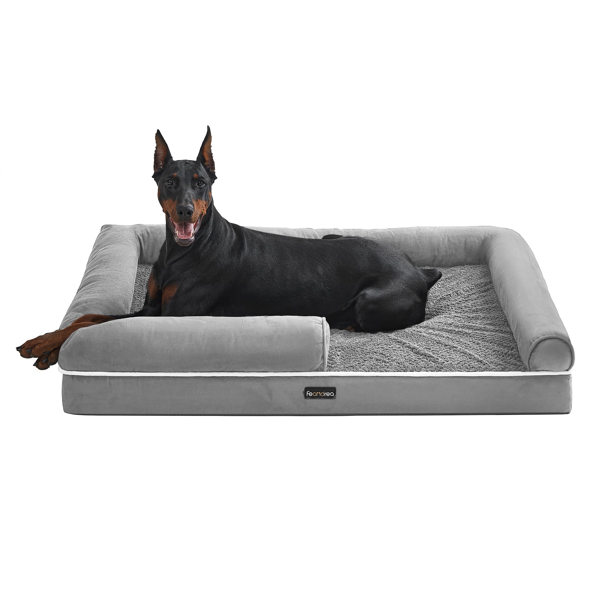 Feandrea Cama Ortopédica Para Perros, Sofá Para Mascotas, Acolchado Suave, Bordes Elevados, 122 X 85 X 20 Cm, Regalo De Navidad Gris/Claro , Leroy Merlin