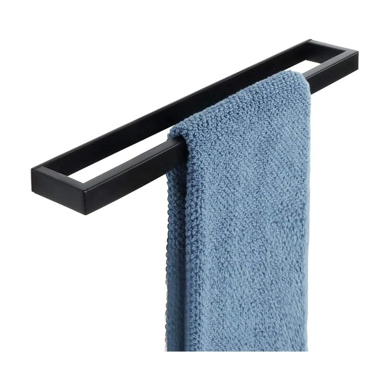 Wieszak na ręczniki łazienkowe, czarny, stal nierdzewna SUS304, 40 cm, montaż ścienny