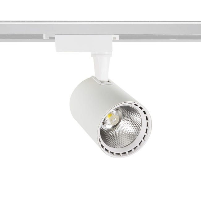 Spot LED sur Rail Monophasé 20W Bron Blanc, 4000K Blanc neutre, PC ...