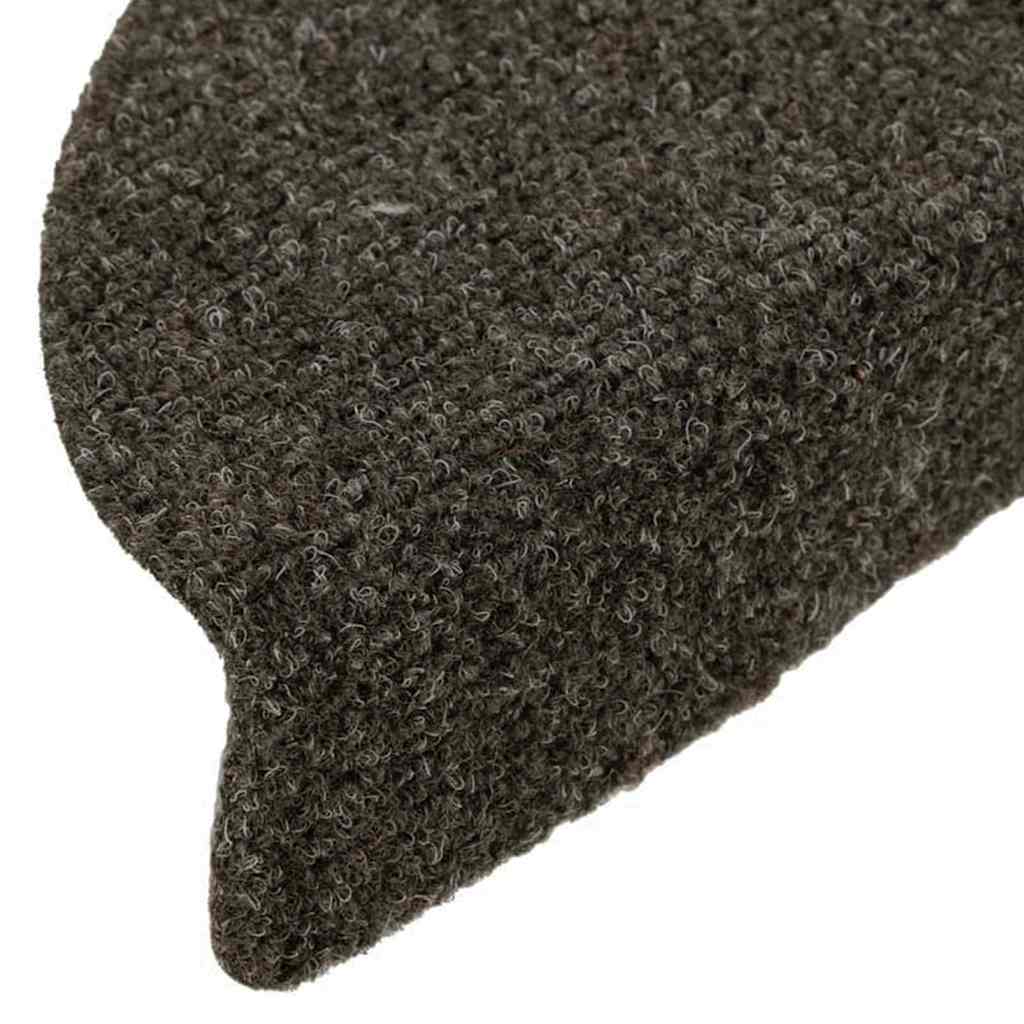 vidaXL Tapis d'escalier autocollants 30 pièces 56 x 17 x 3 cm Anthracite Demi-rond - 5