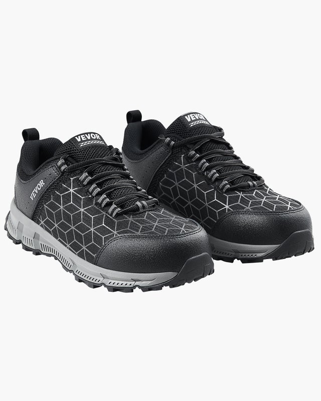 Chaussures à Embout en Acier pour Hommes VEVOR, Taille 11 US, Chaussures Sécurité, Bottes de Travail Industrielles, Légères et Respirantes, Noires