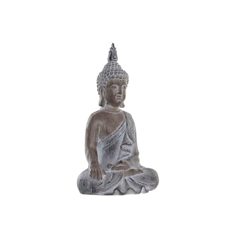 Figura decorativa para jardín dkd home decor gris buda resina magnesio (30,5 x 22 x 54 cm)