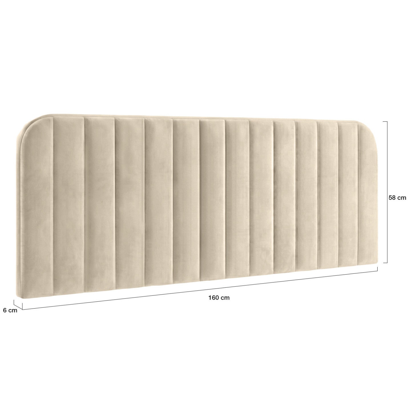 Tête de lit suspendue ALBA 160 cm en velours beige - 4
