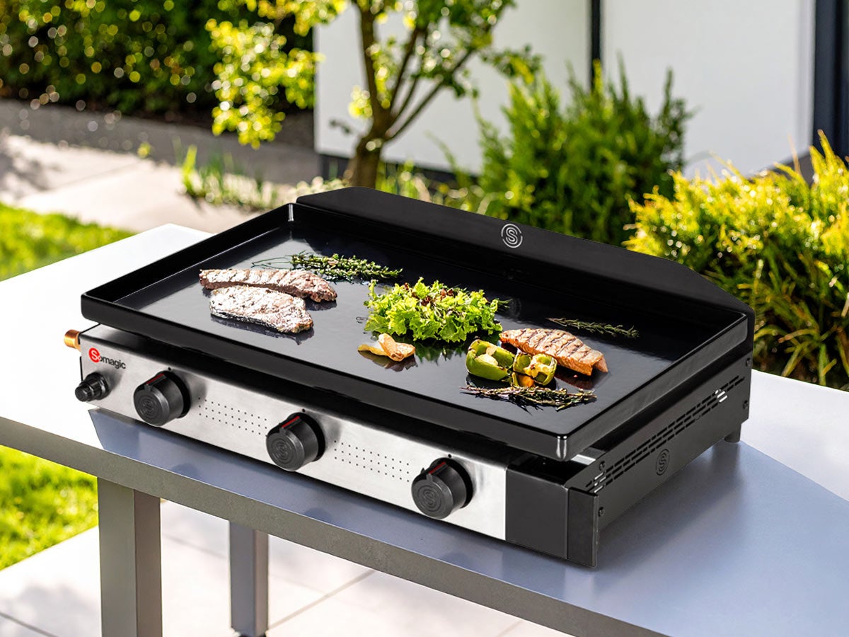 Plancha Gaz Somagic Solia 200 – 2 Brûleurs 4,25kW, Fonte Noire