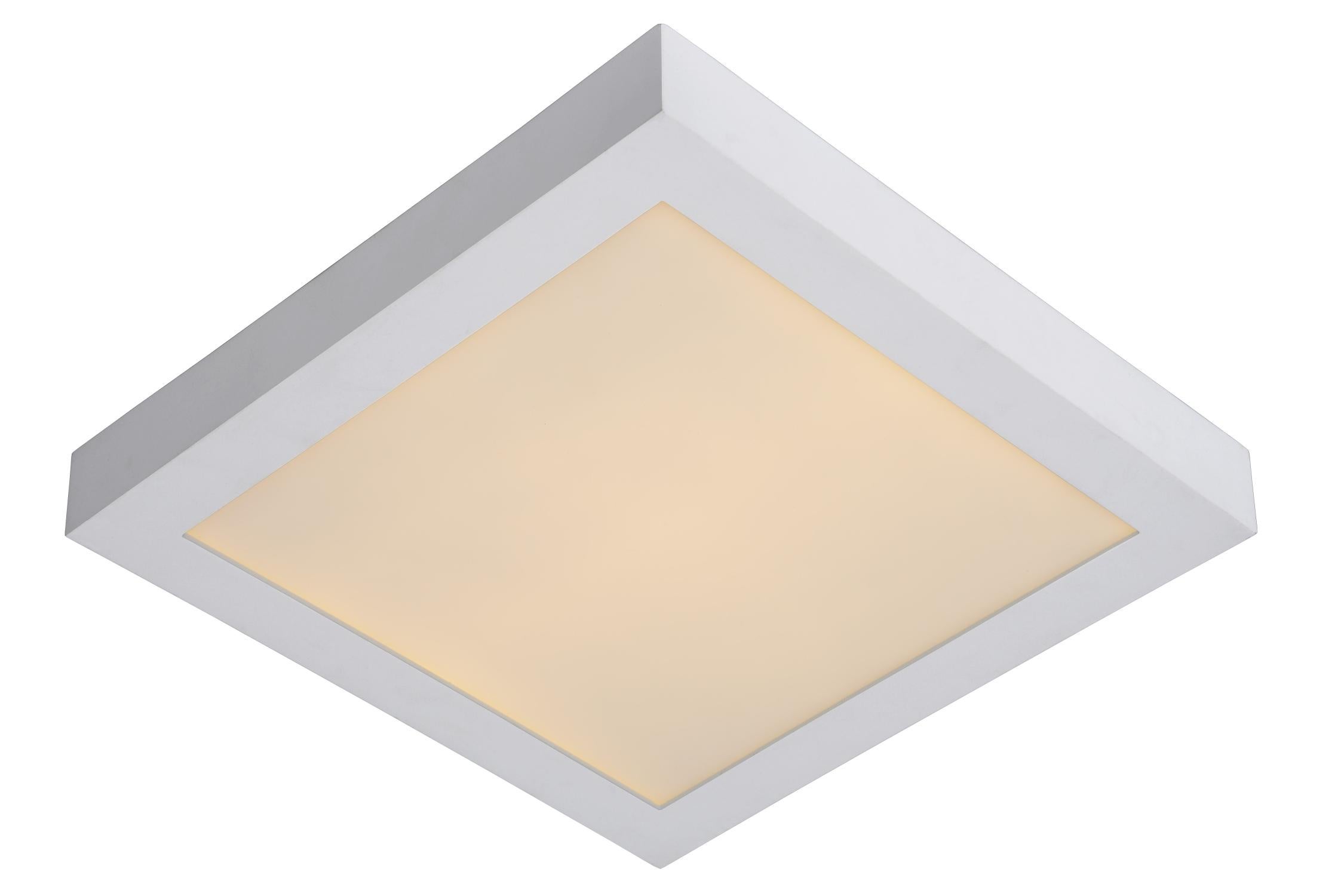 Plafon kwadratowy BRICE LED 30W Ciepła biel 2174lm biały wym:3,9x30x30cm IP44 Lucide