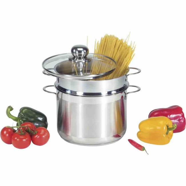 Pentola Per Spaghetti Krüger - Acciaio Inox 5L, Coperchio In Vetro, Per Tutti I Piani Cottura - Foto 8