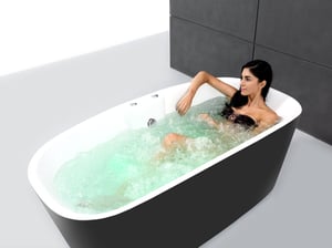 Baignoire Balnéo Îlot TAO Black Bulle L. 170 x l. 80 cm, by SPALINA