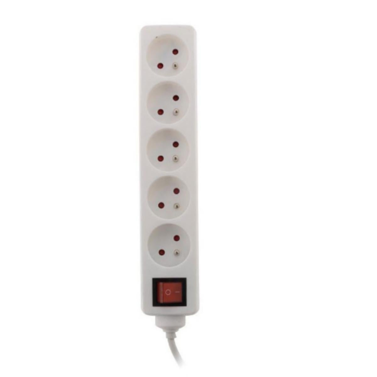 Bloc multiprise 5x16A 2P+T interrupteur - blanc - Zenitech - 4