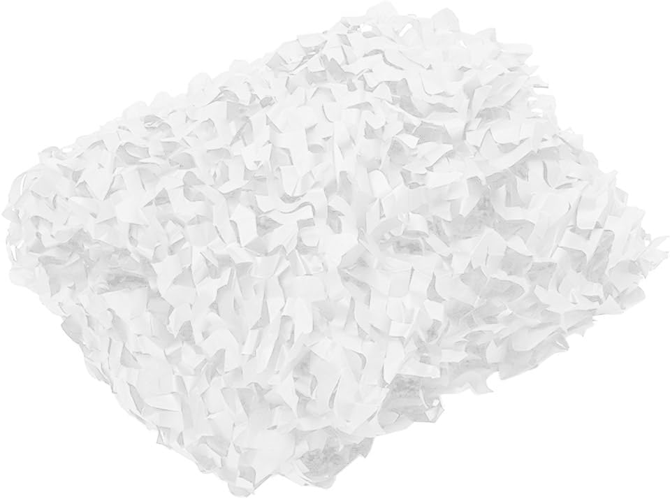 Filet de camouflage militaire 4 x 6M - Filet de Ombrage Blanc Militaire - protection solaire - Voile d'ombrage pour la chasse, le camping, les forêts - 8