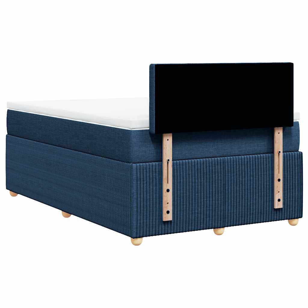 Sommier à lattes de lit avec matelas Bleu 120x200 cm Tissu - 7