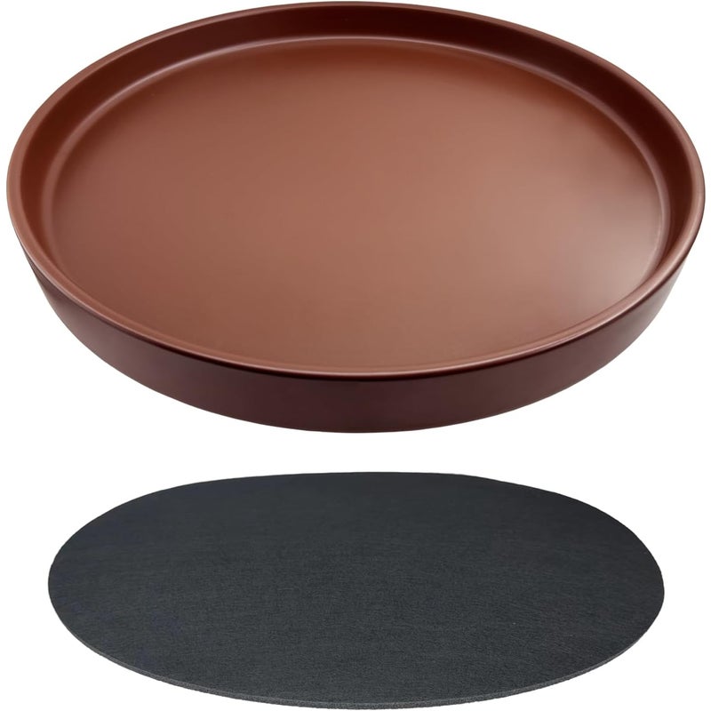 Brązowa ceramiczna tacka na doniczki, średnica zewnętrzna 31 cm, odpowiednia do stosowania wewnątrz i na zewnątrz, tacka drenażowa na kwiaty 1