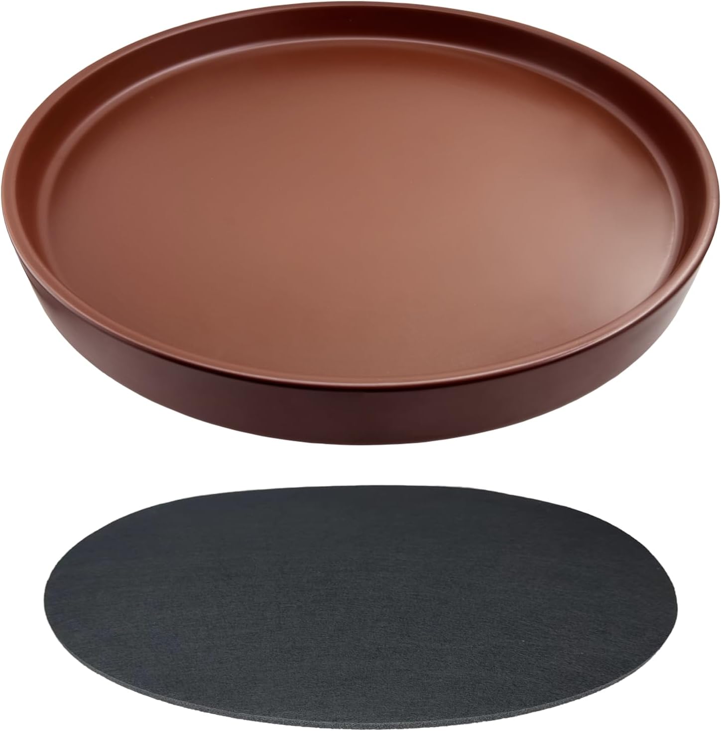 Brązowa ceramiczna tacka na doniczki, średnica zewnętrzna 31 cm, odpowiednia do stosowania wewnątrz i na zewnątrz, tacka drenażowa na kwiaty 1