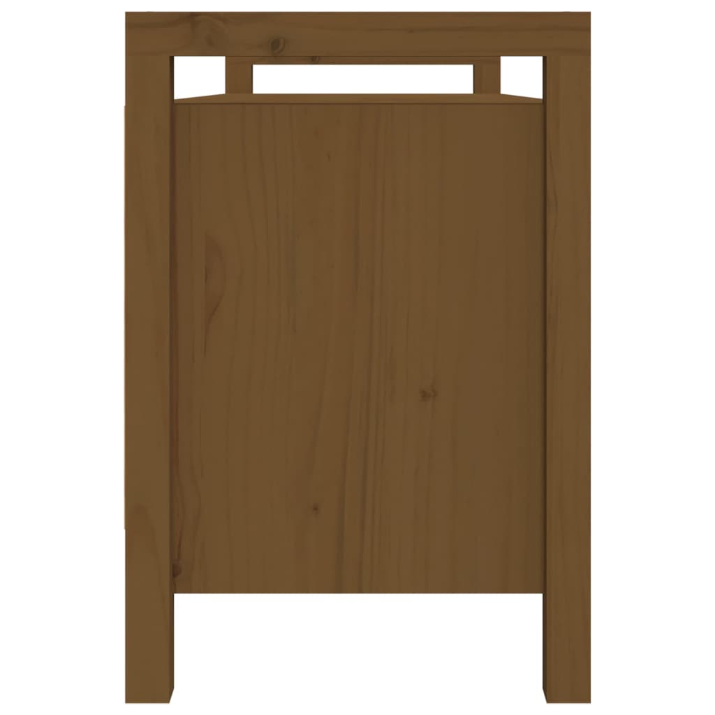Panca da ingresso marrone miele panca 110 x 40 x 60 cm in legno di pino massiccio 02_0010945 - 3