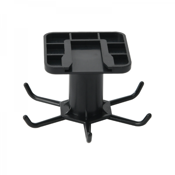 Wieszak na przybory kuchenne, samoprzylepny wieszak kuchenny, pojemnik do przechowywania pod szafkami, obrotowy wieszak na 6 haczyków (czarny)