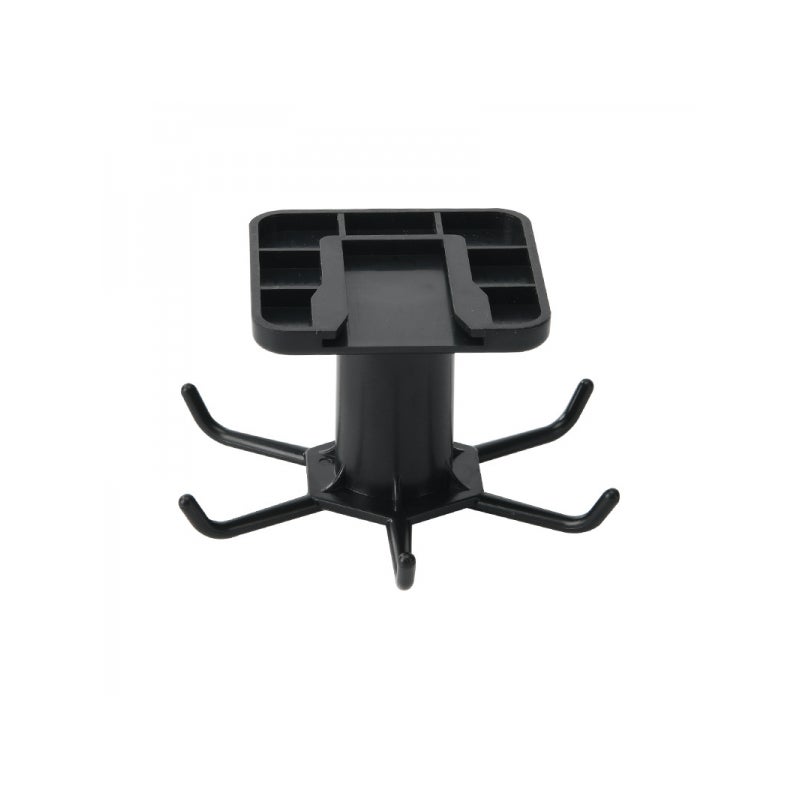 Wieszak na przybory kuchenne, samoprzylepny wieszak kuchenny, pojemnik do przechowywania pod szafkami, obrotowy wieszak na 6 haczyków (czarny)