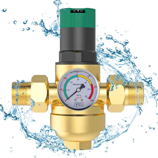 3/4 Pouce Reducteur de Pression Eau, Limiteur de Pression Avec Manometre Pression Eau Et Filtre à Mailles, RéDucteur de Pression D'Eau En pour Robin