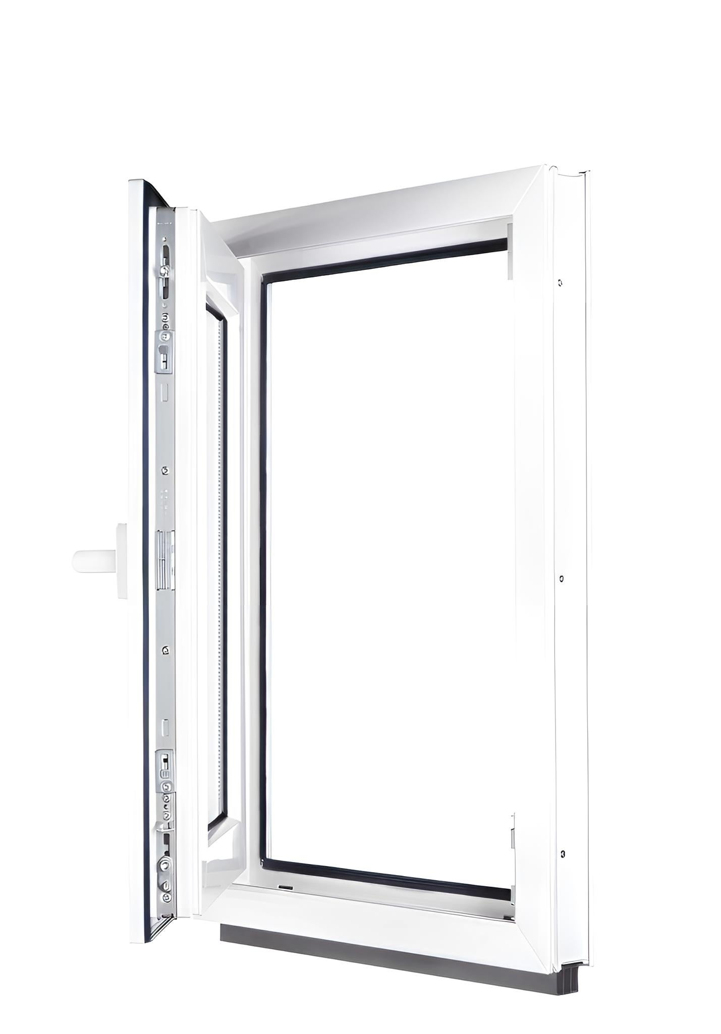 BauPLAZA – Janela de Casa de Banho em PVC 80 cm (largura) x 100 cm (altura) Esquerda Vidro Fosco Duplo, Abertura Oscilobatente, Cor Branca - 3