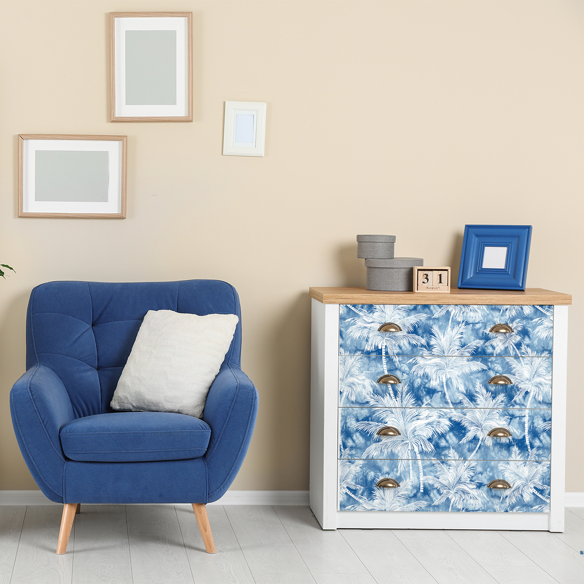 Vinilo muebles tropical tureia - adhesivo de pared - revestimiento sticker mural decorativo - 40x60cm