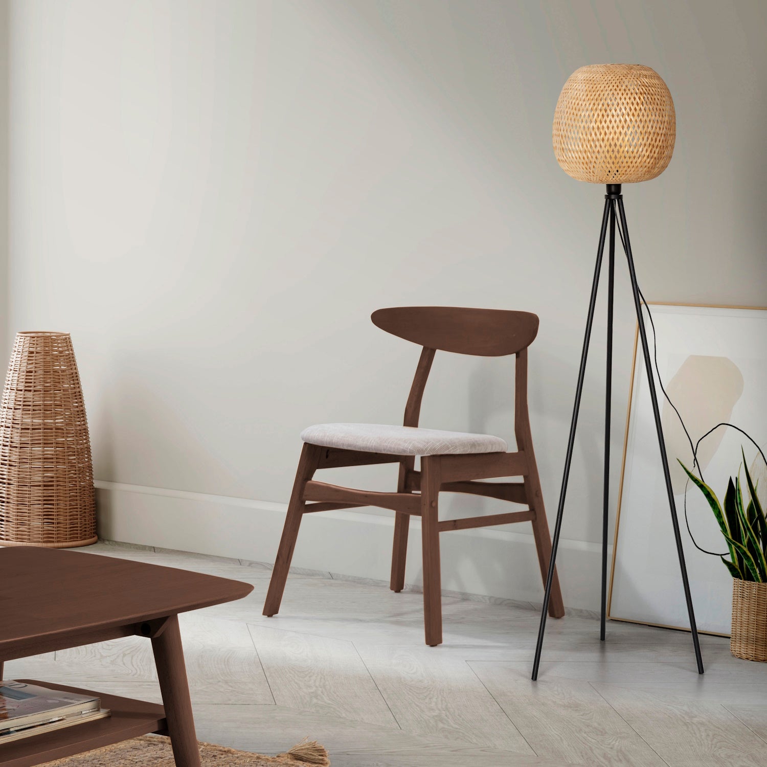 Pack 2 chaises Corzo, Couleur Noyer, Bois Massif, 52,5 cm x 50 cm x 74.5 cm - 6