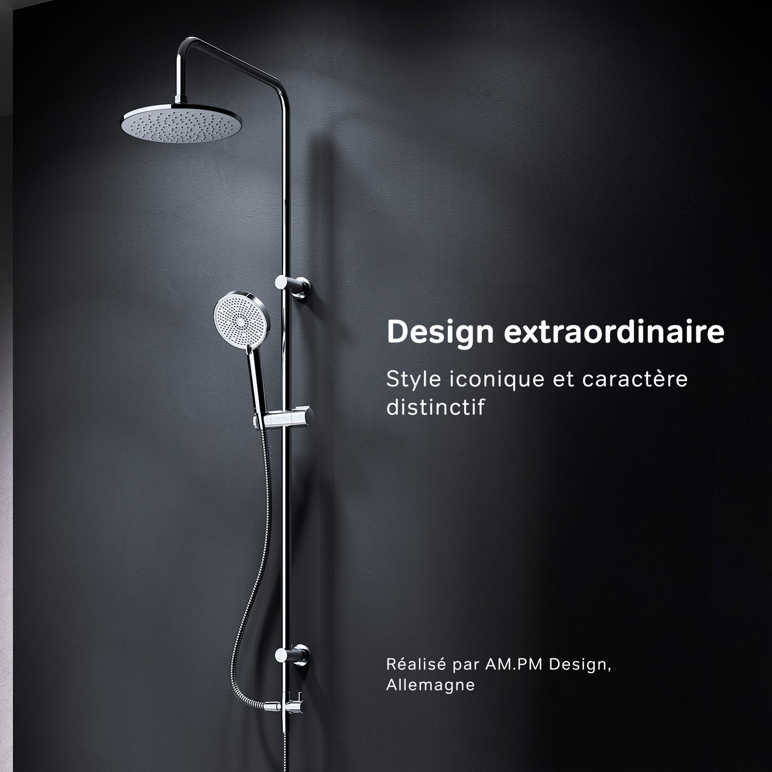 Colonne de douche et bain baignoire sans robinetterie Chrome Play F078Y000 AM.PM - 2