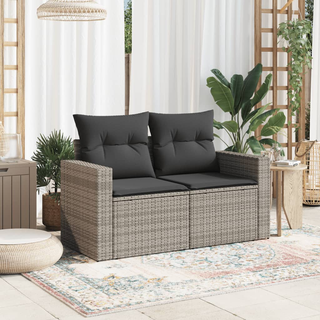 Salon bas de jardin en Rattan synthétique Gris 2 personnes - 4