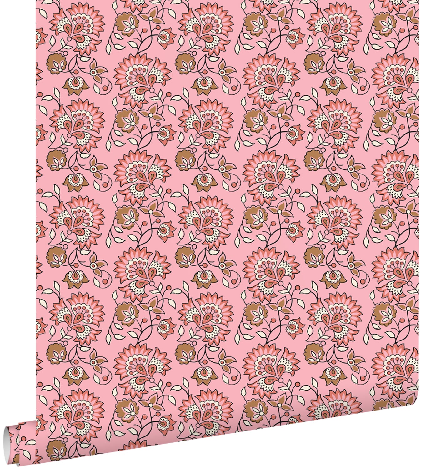 Tapeta zabytkowe kwiaty różowym - 50 x 900 cm - ESTAHOME