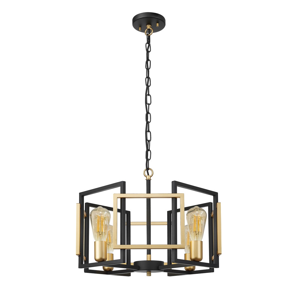 Lampa wisząca geometryczne kształty Primero czarna 4xE27x60W metal wym:164x50x50cm IP20 Italux
