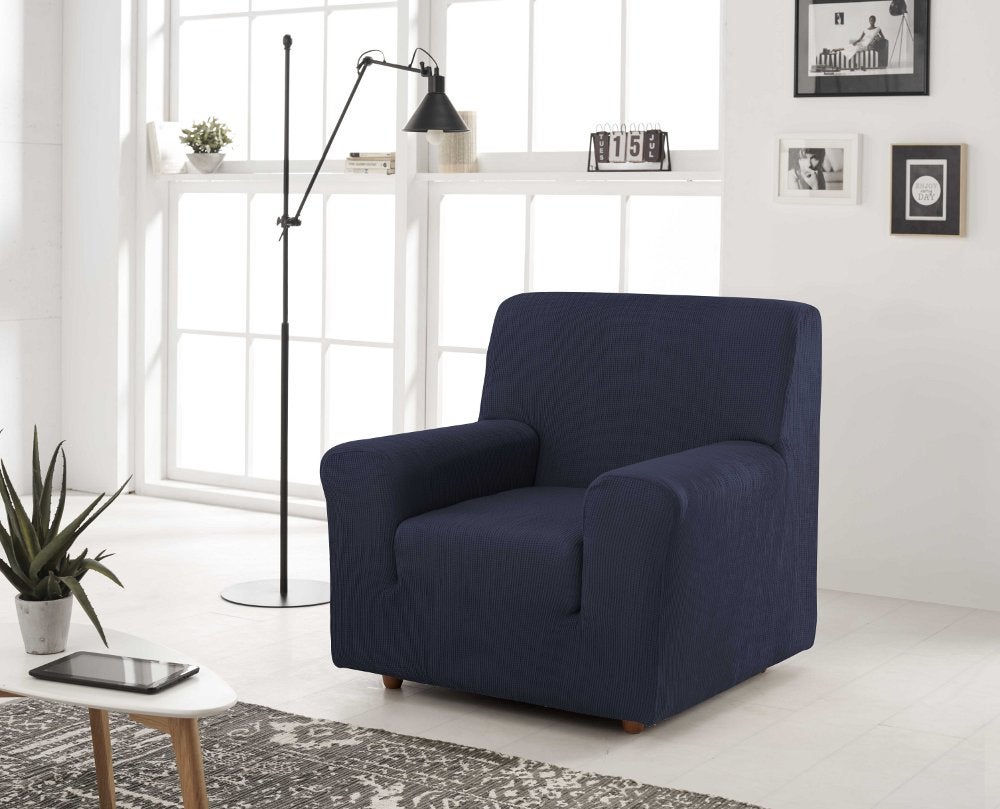 ESTORALIS | Funda de Sofá Tejido Elastico Resistente | Para Sillon 1 Plaza | Tamaño ( de 70 a 110 cm. ) Modelo BERTA Color Marino - 2